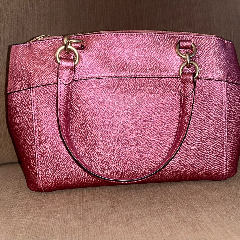 Coach metallic rose pink purse handbag